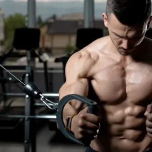 Blogs muscular fitness model working out for six pack abs doing cable pull outs exercise 768x425